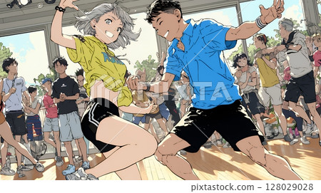Young people practicing dancing 128029028