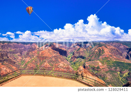 Spectacular views of Waimea Valley on Kauai 128029411