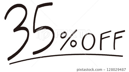 手繪插圖的 35% 折扣文本 128029487