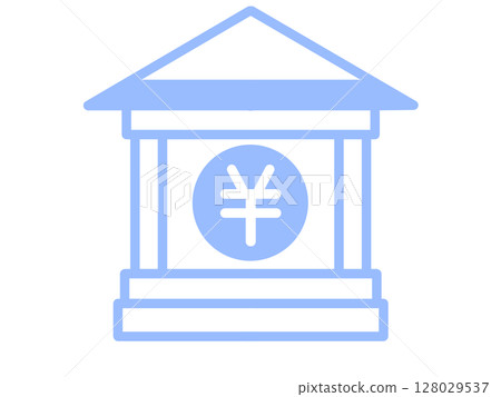 Simple bank icon (blue) 128029537
