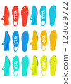 Colorful shoe illustration set: spikes 128029722