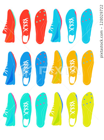 Colorful shoe illustration set: spikes 128029722