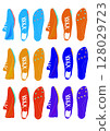 Colorful shoe illustration set: spikes 128029723