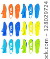 Colorful shoe illustration set: spikes 128029724