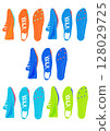 Colorful shoe illustration set: spikes 128029725