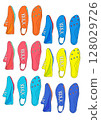 Colorful shoe illustration set: spikes 128029726