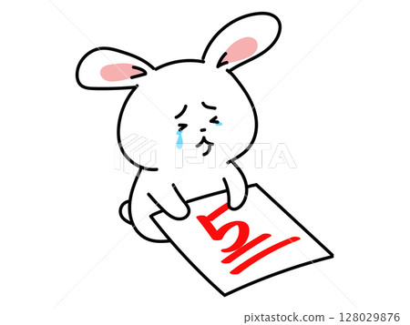 A rabbit is depressed after getting a failing grade A rabbit is depressed after getting a failing grade 128029876