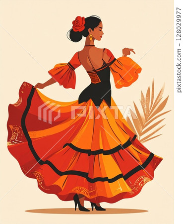 佛朗明哥簡單插圖 128029977