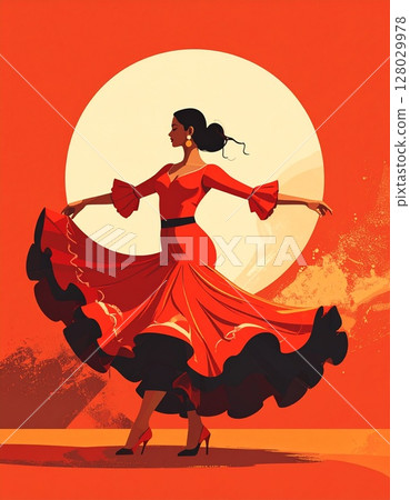 佛朗明哥簡單插圖 128029978