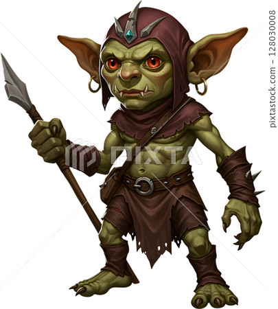 gobiln warrior with swords cartoon 128030008