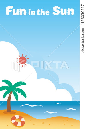 Hand-drawn cloud text background floating on the seaside_vertical (Fun in the Sun) 01 128030517