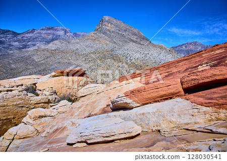 Red Rock Canyon Sandstone Formations Nevada Eye-Level View 128030541