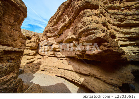 Rugged Desert Canyon Layers in Boulder City Low Eye-Level Perspective 128030612