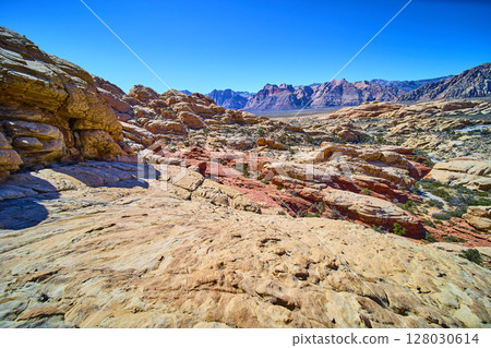 Red Rock Canyon Sandstone Formations Daytime Panorama 128030614