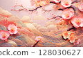 Background with Japanese pattern flowers 128030627