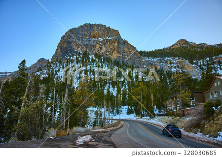 Mountain Road Journey at Sunset Mt Charleston Nevada Motion Drive Mountain Road Journey at Sunset Mt Charleston Nevada Motion Drive 128030685
