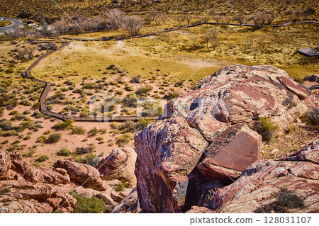 Aerial Grand Staircase Trail Red Rock Formations 128031107