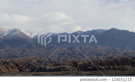 mountain range of Tien Shan against the sky in kyrgyzstan 128031215