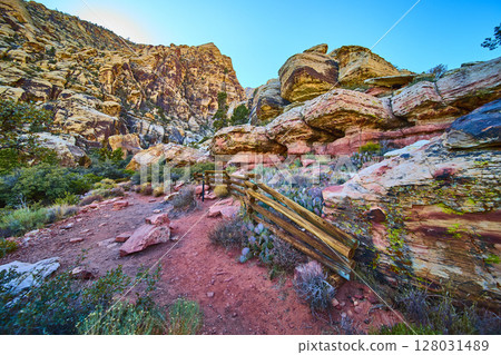 Red Rock Canyon Adventure Path Eye-Level Perspective Red Rock Canyon Adventure Path Eye-Level Perspective 128031489