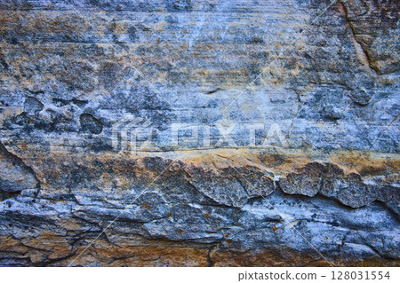 Sedimentary Rock Texture with Natural Patterns Close-Up 128031554