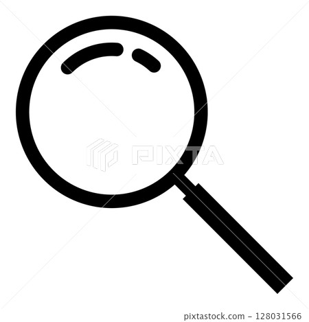 Simple magnifying glass illustration, vector, stylish, black Simple magnifying glass illustration, vector, stylish, black 128031566