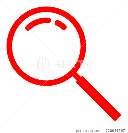 Simple magnifying glass illustration, vector, stylish, red Simple magnifying glass illustration, vector, stylish, red 128031567