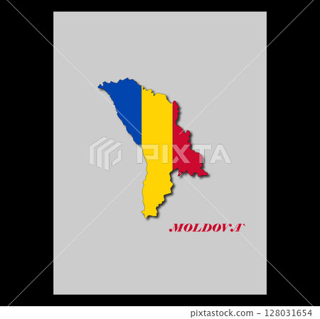 Moldova country map flag symbol 128031654