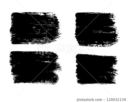 Vector black paint, ink brush stroke, brush, line or texture. Texture artistic design element, box, frame or background 128032139