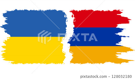 Armenia and Ukraine grunge flags connection vector Armenia and Ukraine grunge flags connection vector 128032180