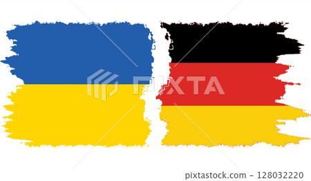 Germany and Ukraine grunge flags connection vector Germany and Ukraine grunge flags connection vector 128032220