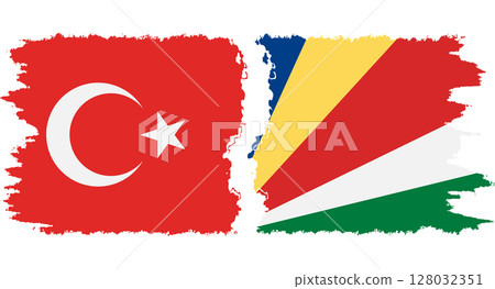 Seychelles and Turkey grunge flags connection vector Seychelles and Turkey grunge flags connection vector 128032351