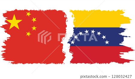 Venezuela and China grunge flags connection vector Venezuela and China grunge flags connection vector 128032427