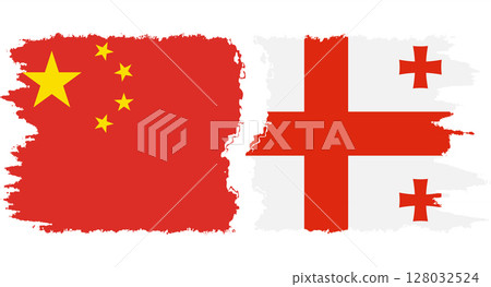 Georgia and China grunge flags connection vector 128032524