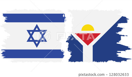 Saint Martin and Israel grunge flags connection vector Saint Martin and Israel grunge flags connection vector 128032633