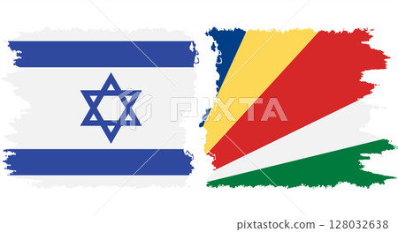 Seychelles and Israel grunge flags connection vector 128032638
