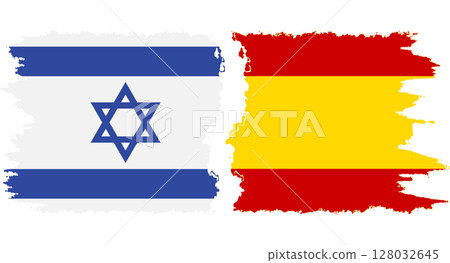 Spain and Israel grunge flags connection vector Spain and Israel grunge flags connection vector 128032645