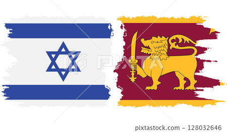 Sri Lanka and Israel grunge flags connection vector Sri Lanka and Israel grunge flags connection vector 128032646