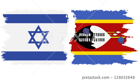 eSwatini and Israel grunge flags connection vector eSwatini and Israel grunge flags connection vector 128032648