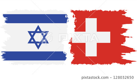 Switzerland and Israel grunge flags connection vector 128032650