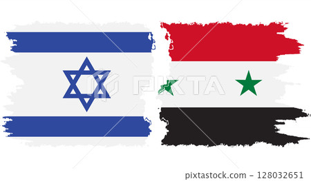 Syria and Israel grunge flags connection vector Syria and Israel grunge flags connection vector 128032651