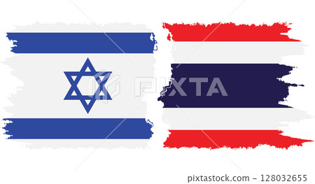 Thailand and Israel grunge flags connection vector 128032655