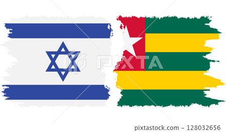 Togolese Republic and Israel grunge flags connection vector Togolese Republic and Israel grunge flags connection vector 128032656