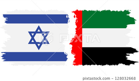 United Arab Emirates and Israel grunge flags connection vector United Arab Emirates and Israel grunge flags connection vector 128032668
