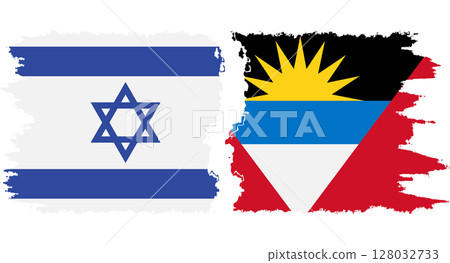Antigua and Barbuda and Israel grunge flags connection vector Antigua and Barbuda and Israel grunge flags connection vector 128032733