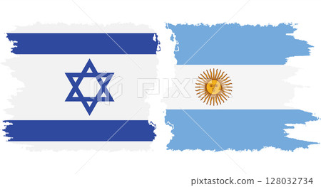 Argentina and Israel grunge flags connection vector Argentina and Israel grunge flags connection vector 128032734