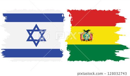 Bolivia and Israel grunge flags connection vector Bolivia and Israel grunge flags connection vector 128032743