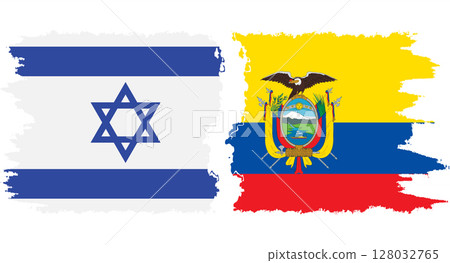 Ecuador and Israel grunge flags connection vector 128032765