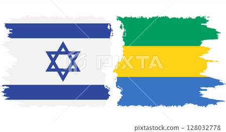 Gabon and Israel grunge flags connection vector Gabon and Israel grunge flags connection vector 128032778