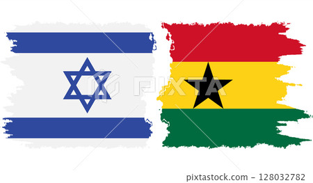 Ghana and Israel grunge flags connection vector 128032782