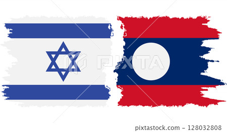 Laos and Israel grunge flags connection vector Laos and Israel grunge flags connection vector 128032808